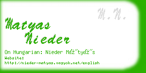 matyas nieder business card